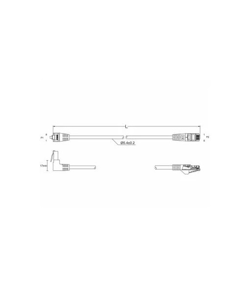 GOOBAY - FTP netværkskabel - 2xRJ45, 1x90° CAT5e, Hvid (3m)