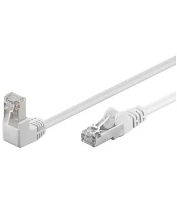 GOOBAY - FTP netværkskabel - 2xRJ45, 1x90° CAT5e, Hvid (1m)