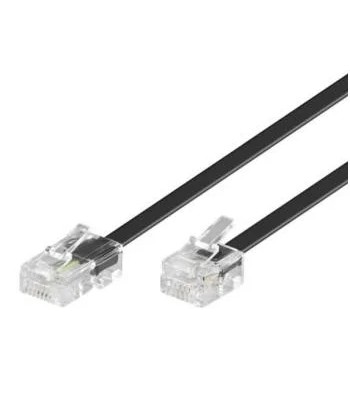 ISDN telefonledning - RJ11(6P4C) til RJ45(8P4C), Sort (6m)