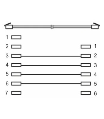 ISDN telefonledning - RJ11(6P4C) til RJ45(8P4C), Sort (6m)