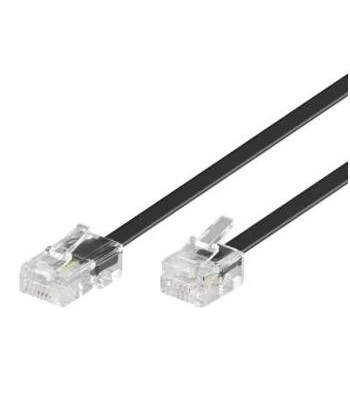 ISDN telefonledning - RJ11(6P4C) til RJ45(8P4C), Sort (10m)