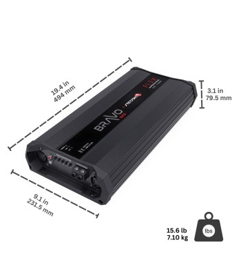 Stetsom BRAVO BASS Flex 8K 0,5~1 ohm (Auto) Mono Klasse D Bilforstærker