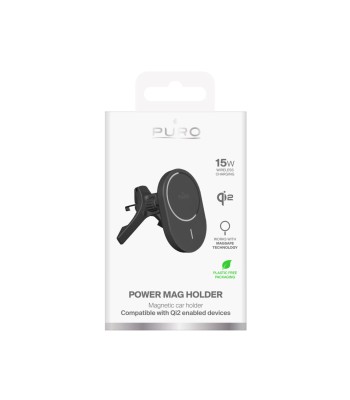 PURO Power Mag Holder magnetisk bilholder med trådløs Qi2-opladning